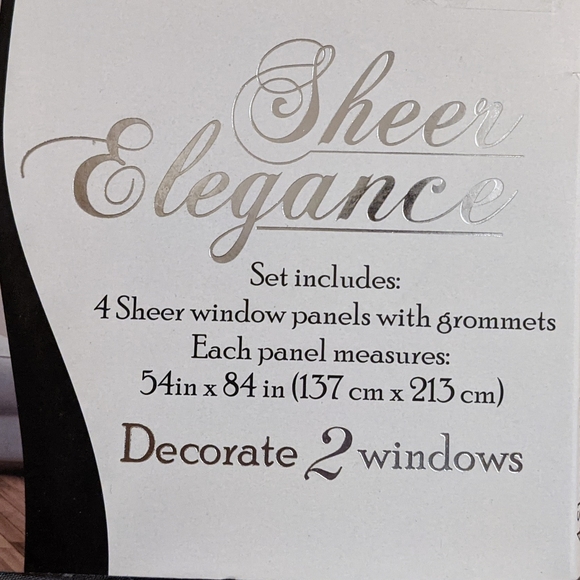 NWT Sheer Elegance Window Panel - Picture 6 of 6